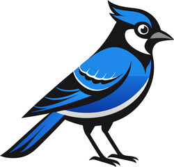 Blue Jay black  silhouette vector icon