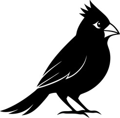 Cardinal black  silhouette vector icon