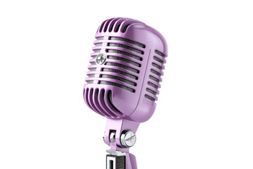 Retro purple microphone on a transparent background