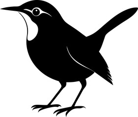 Wren  black  silhouette vector icon