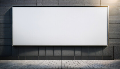 blank outdoor advertising billboard on building wall for mockup and marketing display concept