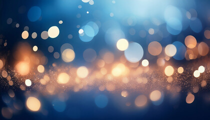 soft bokeh lights creating a dreamy atmosphere on a clear blue background