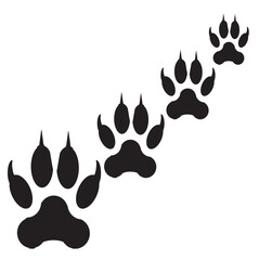 bear paw print, wild animal paw print vector icon