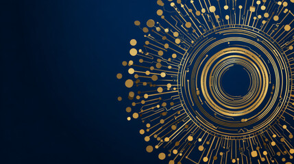 Modern abstract circle communication  connection technology gold line premium and graphic design. on hi tech future blue background network. for template,web design wallpaper,poster,presentation.