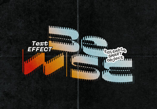 Retro Stitched Gradient Text Effect