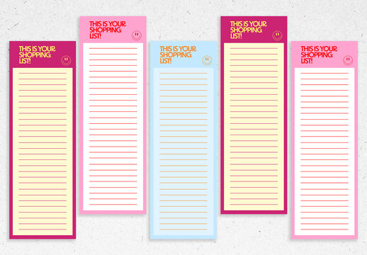 Colorful Shopping List Notepad Template
