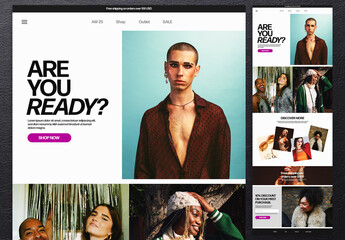 Modern Fashion Web Landing Page Layout Template