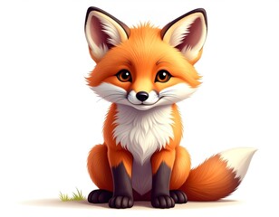 Obraz premium Cute fox curled into a ball, sleeping peacefully with tail wrapped around, isolated on white.