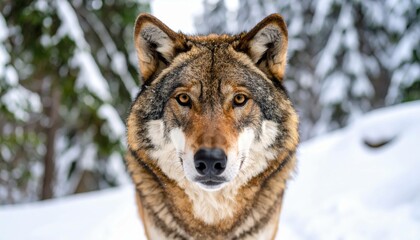 Fototapeta premium Silent Strength: Wolf Close-Up in the Wild, Generated image