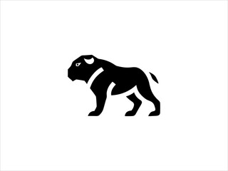 Black and White Bulldog Vector Illustration Side Profile Strong Powerful Dog Breed Graphic Design Element