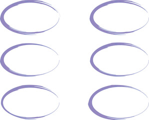 light purple lilac color abstract ovals frames set