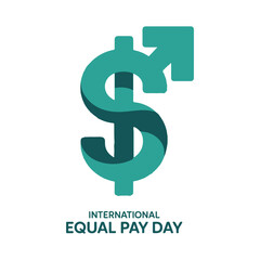 Equal Pay vector set for International Equal Pay Day featuring gender pay gap icons, equal salary symbols, balanced money, workplace fairness, and advocacy in solid colors.