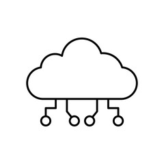 Cloud Computing Security Line Icon