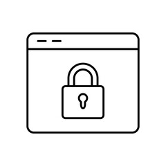 Digital Security Shield Line Icon