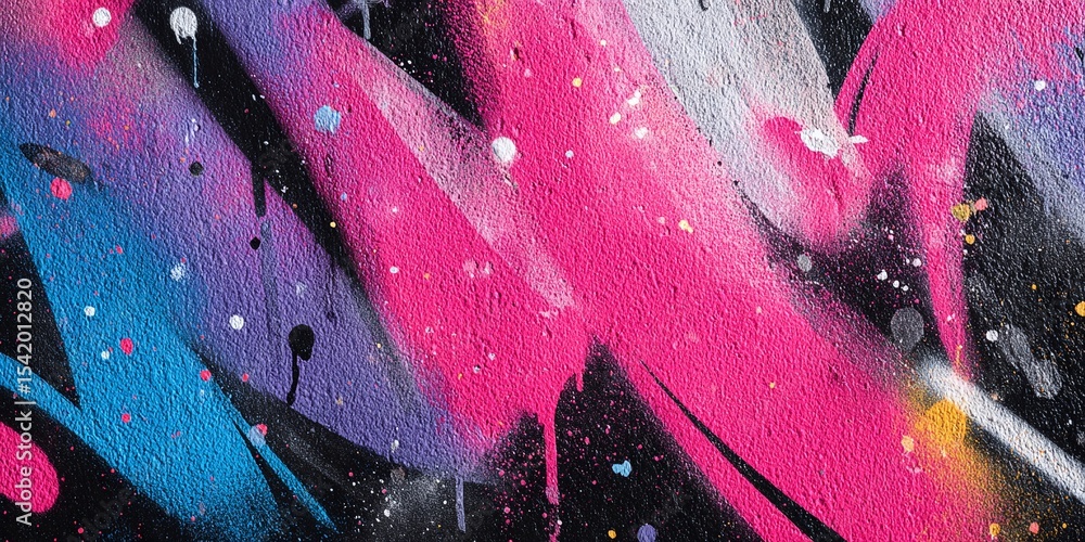Poster vibrant abstract graffiti with bold colors, drips, and splatters. a modern art expression with layer