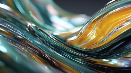 Glass shapes dynamic background. 3d rendering.