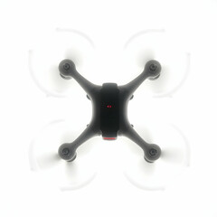 Drone Flying Overhead Against a White Background