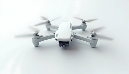 Drone Hovering on White Background for Aerial Photography and Videography
