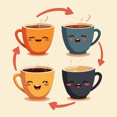 National Chai Day Vector Art – Abstract Chai Steam, Masala Spice Map, Chai Typography Characters, Fantasy Tea-Topia, and Fun Chai Dialogues in Clean Solid Color Vector Style