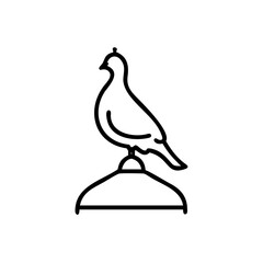 Line Art Illustration of a Dove Perched on a Stand a Simple Black and White Handmade Design for Mawlid Islamic Celebration