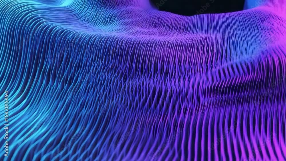 Poster vibrant digital abstract waves with neon colors and dynamic patterns