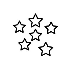 Five Black Outline Stars Islamic Symbol Handmade Mawlid Design Element white
