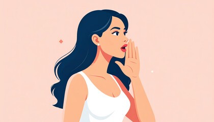 Flat Vector of Person Whispering a Secret