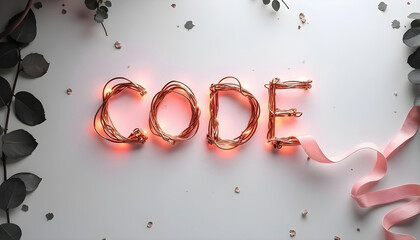 Artistic wire and light code design concept blending creativity and tech AGI ASI