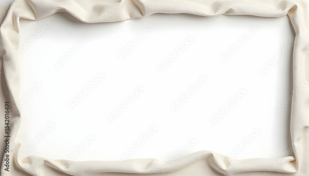 Poster fabric border frame on white background for design and mockup