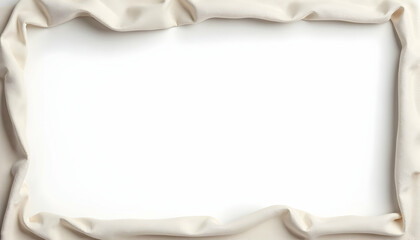 Fabric Border Frame on White Background for Design and Mockup