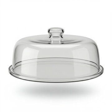 Elegant Clear Glass Cake Dome: Perfect for Serving & Display isolated on transparent background