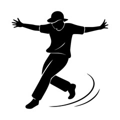 Silhouette of a dancer vector illustration for dance studio and performance art projects and design needs