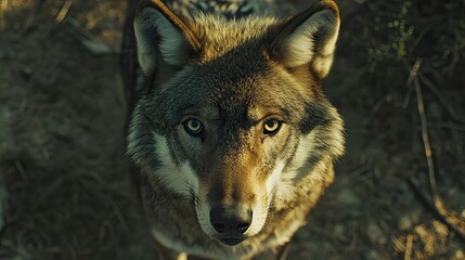 Fototapeta premium Close-up of a wolf's head