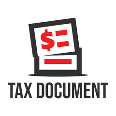 tax document flat minimalist logo design