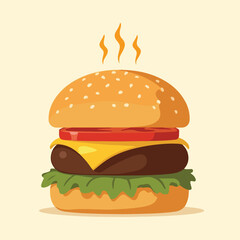 Playful cheeseburger cartoon vector with meal combos, kawaii style, and retro elements. Ideal for posters, stickers, T-shirts, and marketing celebrating National Cheeseburger Day.