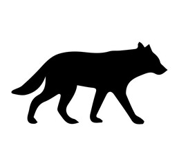 Black wolf silhouette illustration vector image for graphic design and wildlife animal art projects