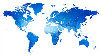 Obraz premium World map. Blue modern vector map.