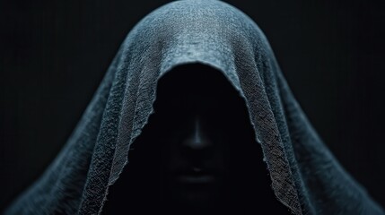 A mysterious figure cloaked in shadows and light, conveying a sense of intrigue, anonymity, and a powerful presence that invites curiosity and reflection.