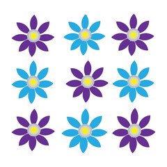 Set of flowers graphic design 
