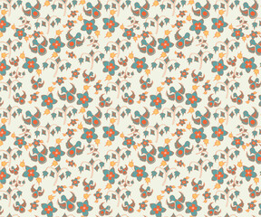 Ornamental Floral Geometry Vector Pattern – Seamless Design in Colorful Art Deco Style for Textile and Wallpaper Use