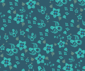 Vibrant Decorative Seamless Vector Pattern – Artistic Square Design Elements with Clean Geometry for Wallpaper, Wrapping, and Textile Use