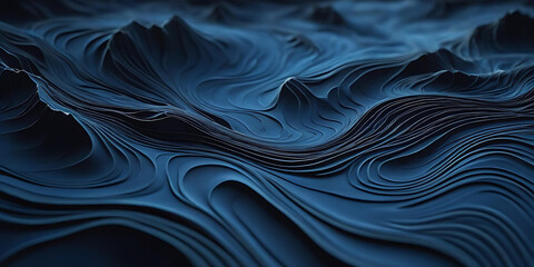 Deep Blue Contour Line Background