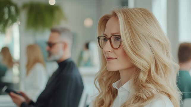 Professional hairstylist consultation in modern salon setting