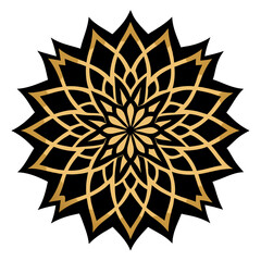 Concentric Petal Mandala with Sacred Geometry and Folk Aesthetics