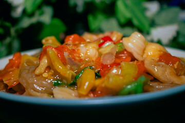 Authentic Spicy Seblak With Toppings Photographed Close Up