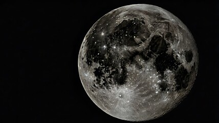 Fototapeta premium A close-up, detailed view of the moon, showcasing craters and textures against a dark background.