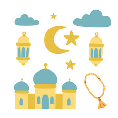 Islamic New Year element in flat style 