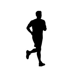 Male Runner Front View Silhouette

