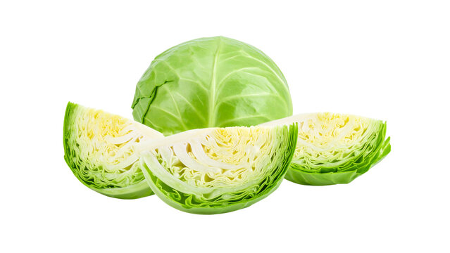 Cabbage isolated on white background, full depth of field