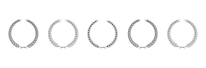 Set of Laurel Wreath frame collection. Round floral wreath frames vector illustration. © Graphic design 125
